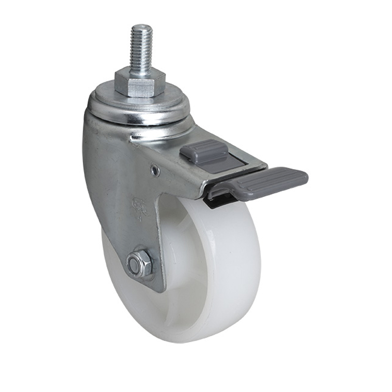 EDL Medium 4'' 130Kg Threaded Plastic Dual Brake TPA Caster 50144H-504-25