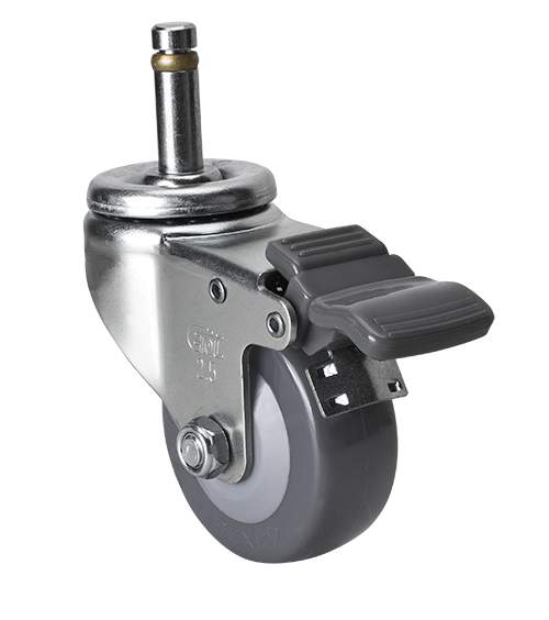 EDL Light 2.5'' 70kg Stem Brake PU Caster 361625H-3625-74