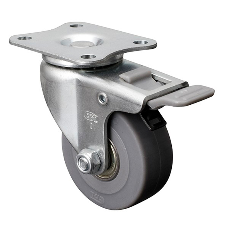 EDL Mini 2'' 35kg Plate Plastic Dual Brake TPE Caster 26122H-262-56