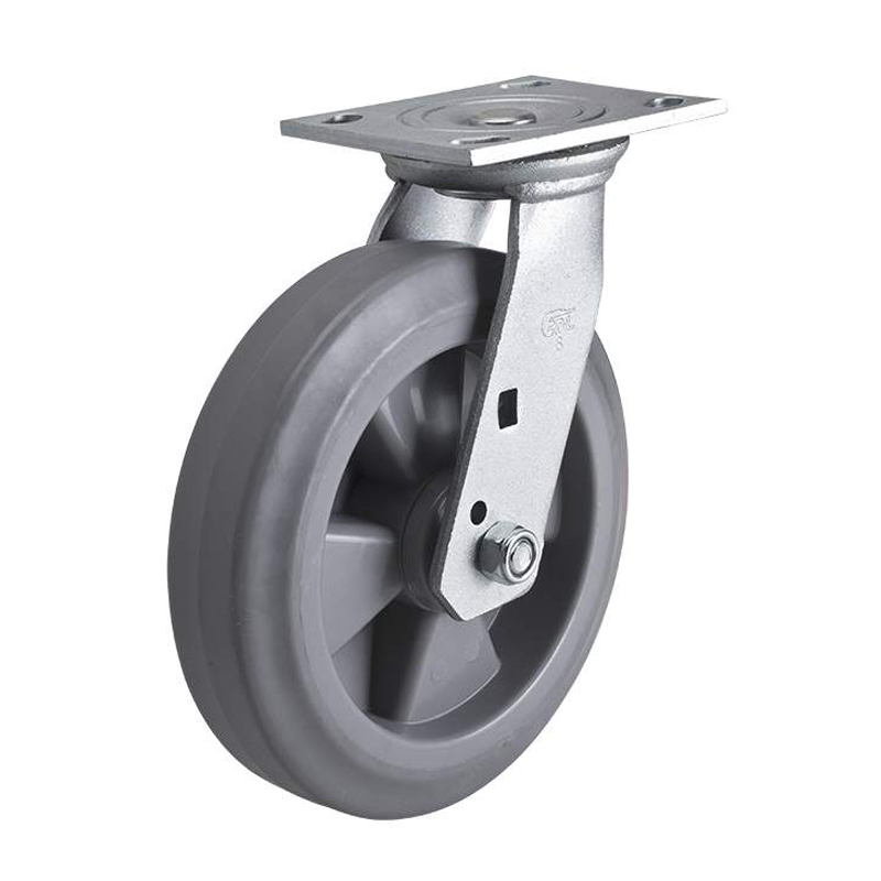 EDL Heavy 8'' 400kg Plate Swivel TPE Caster 73118-738-56