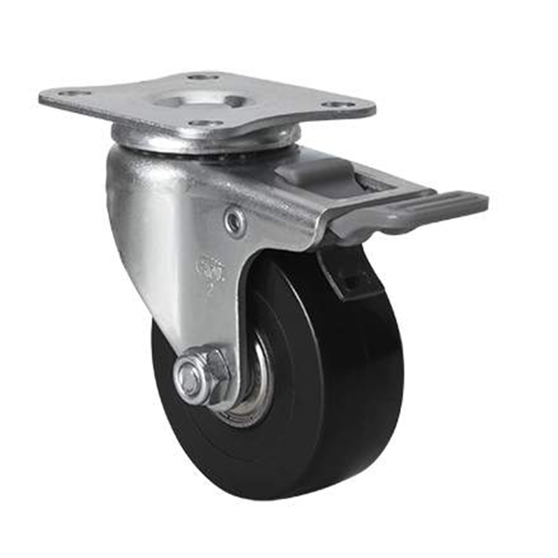 EDL  Mini 2'' 35kg Plate Plastic Dual Brake PU Caster 26122H-262-66