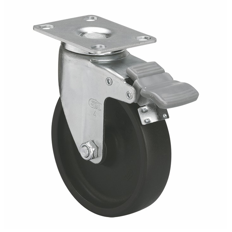 EDL Light 4'' 70kg Plate Brake PO caster 36124H-334-03