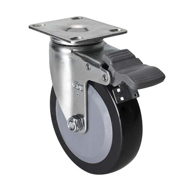 EDL Light 4'' 60kg Plate Brake PU caster 36124H-364-64