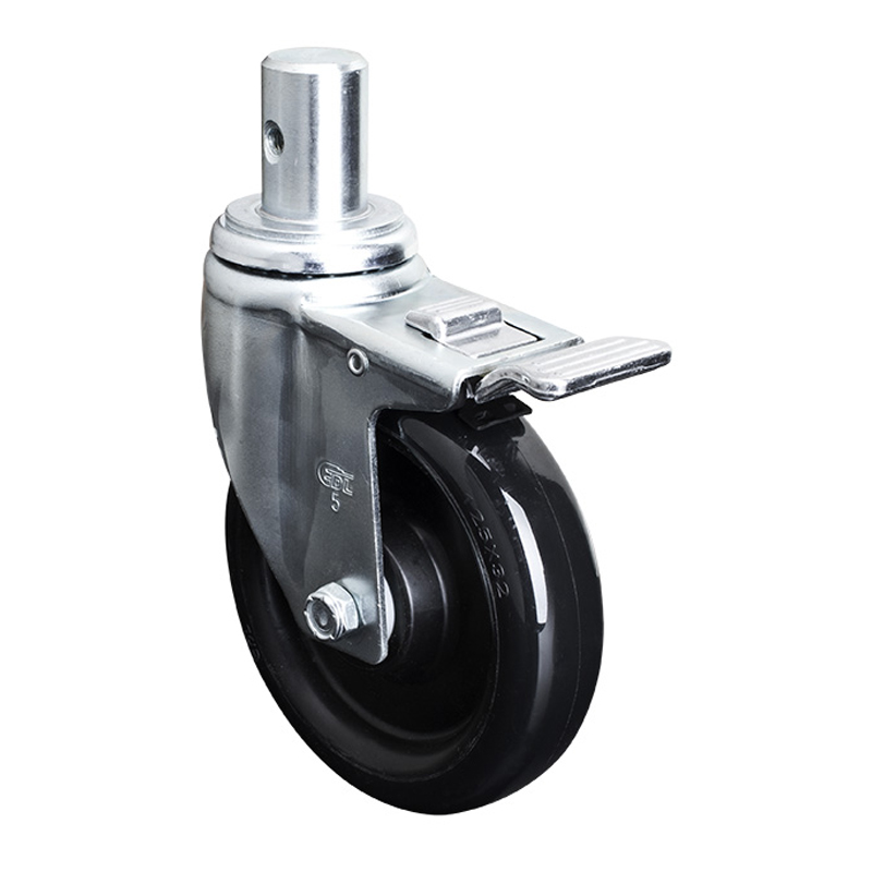 EDL Medium 5'' 120Kg Stem Al. Dual Brake PU Caster50165P-505-65