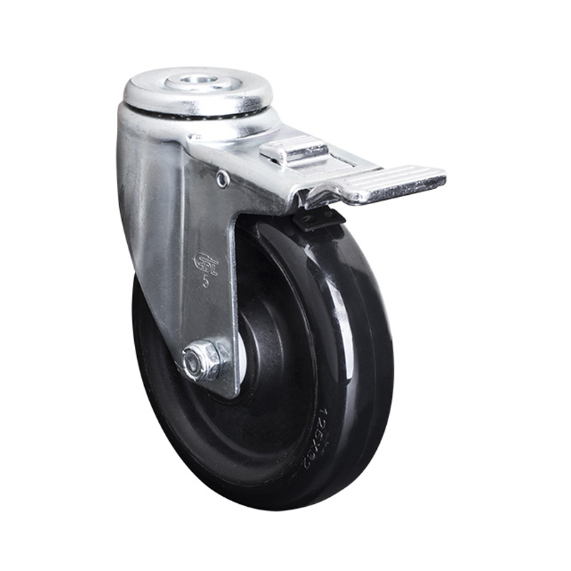 EDL Medium 5'' 120Kg Bolt Hole  Al. Dual Brake PU Caster50185P-505-65