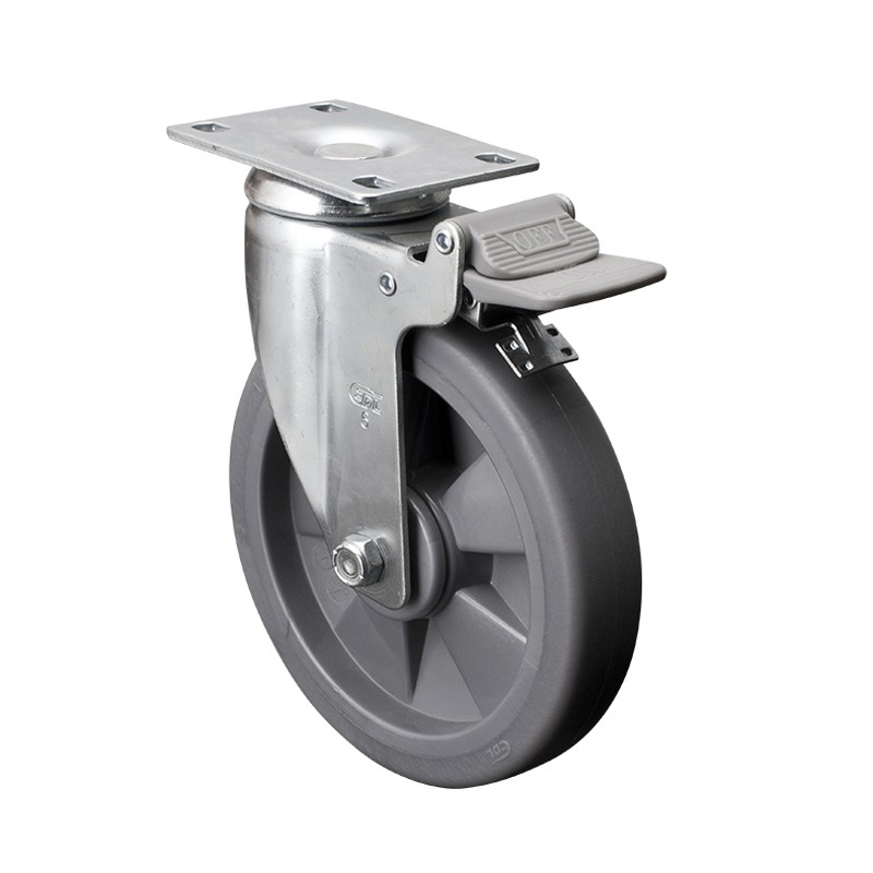 EDL Medium 6'' 110Kg Plate Plastic Dual Brake TPE Caster 57126H-576-57