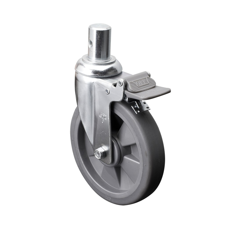 EDL Medium 6'' 110Kg Stem Plastic Dual Brake TPE Caster 57166H-576-57