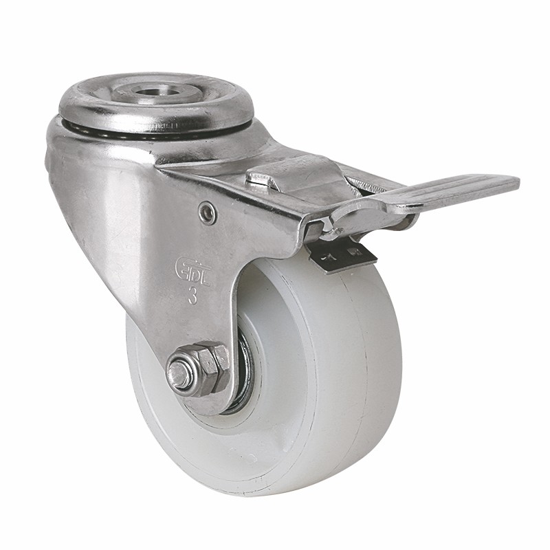 EDL Stainless Steel Medium 3'' 150kg Bolt Hole Brake TPA Caster S54783L-S543-26