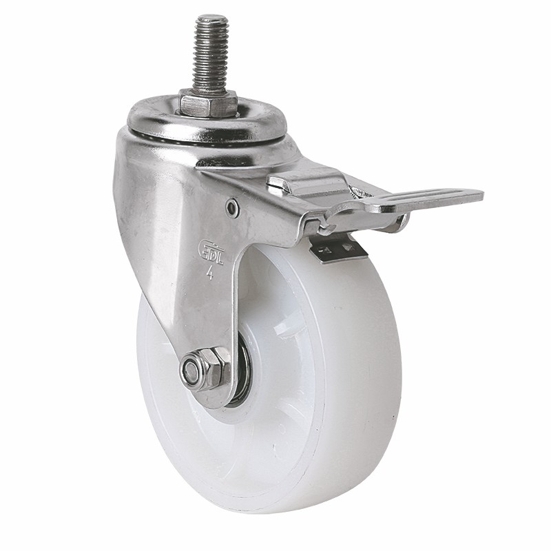 EDL Stainless Steel Medium 4'' 150kg Threaded Brake TPA Caster S54744L-S544-26