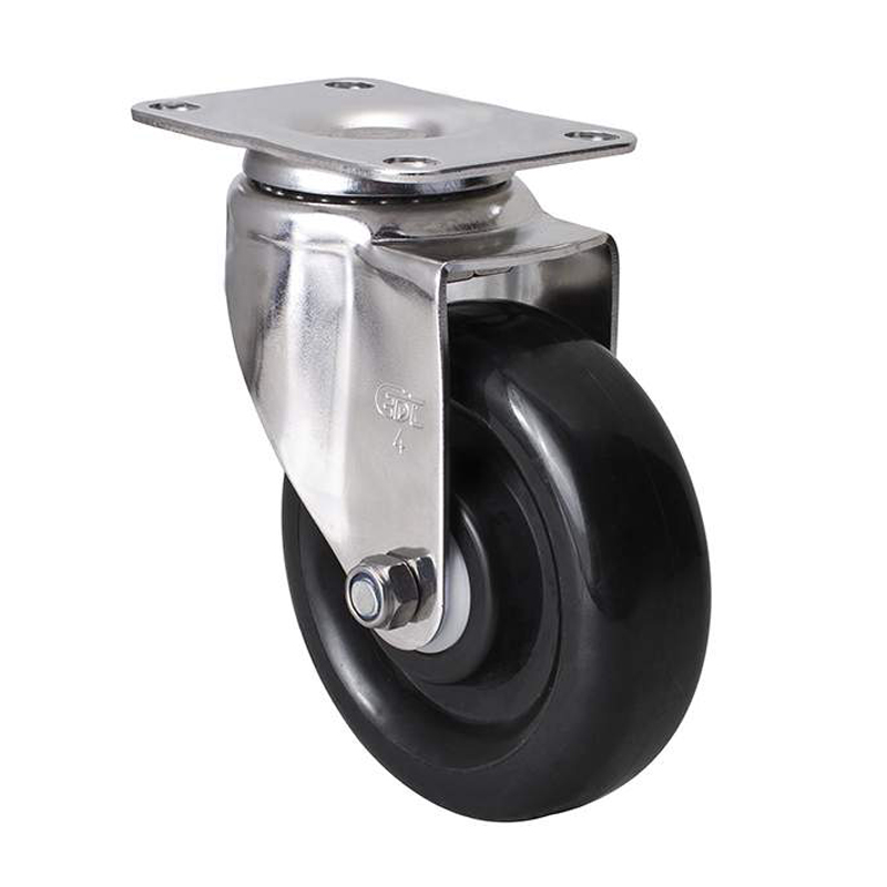 EDL Stainless Steel Medium 4"140kg Plate Swivel PU Caster S54714-S544-65