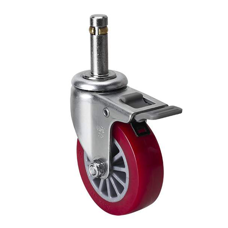 EDL Mini 2.5" 35Kg Stem Plastic Dual Brake TPU Caster 261625H-2625-83