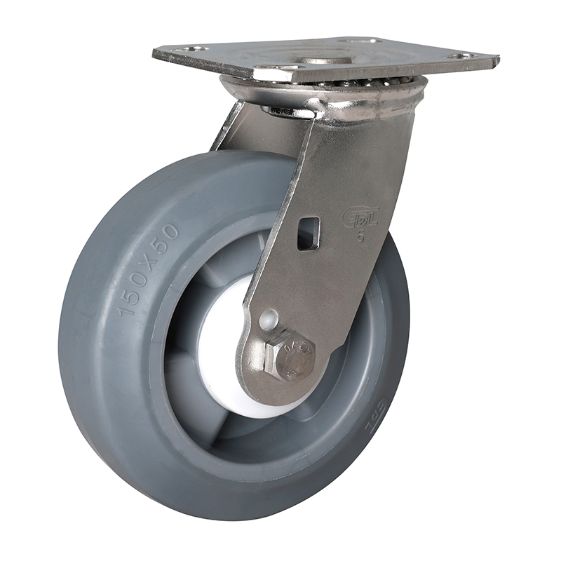 EDL Stainless Steel Heavy 6''350kg Plate Swivel TPE Caster S71716-S716-55