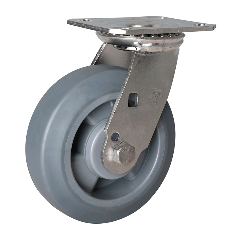 EDL Stainless Steel Heavy 6''350kg Plate Swivel TPE Caster S71716-S716-56