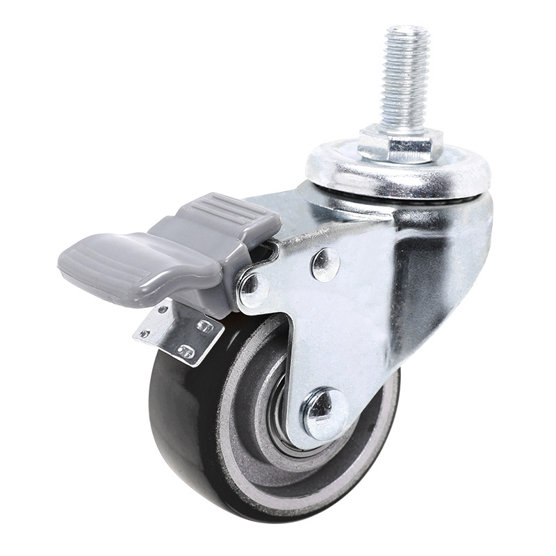 EDL Anti-electrostatic2.5'' 65kg Threaded Brake TPU Caster 361425H-A3625-86A