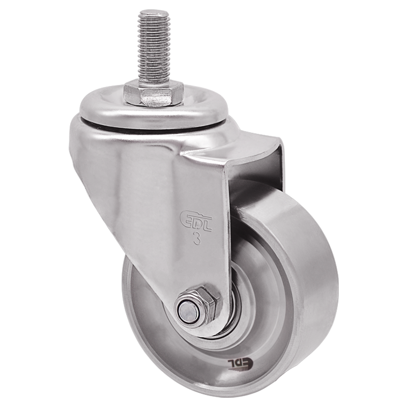 EDL Full-Stainless Steel Medium 3'' 100kg Threaded Swivel Caster S54733-S543-S6