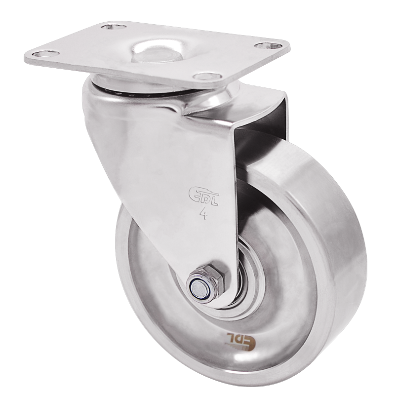 EDL Full-Stainless Steel Medium 4'' 120kg Plate Swivel?SS Caster S54714-S544-S6