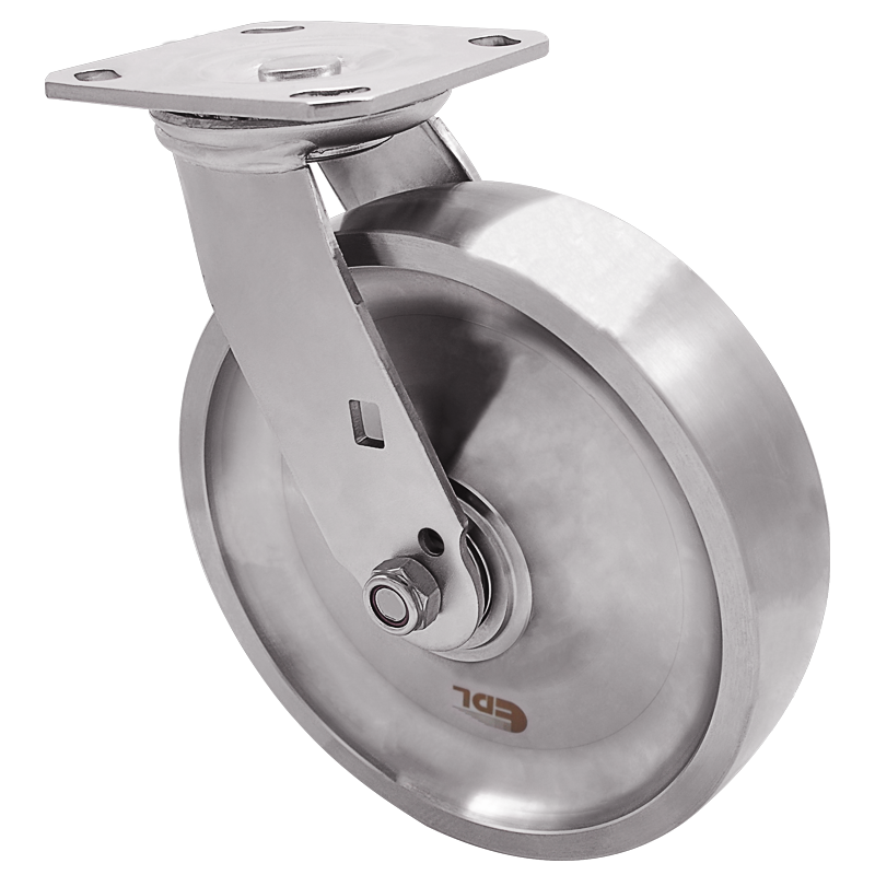 EDL Full-Stainless Steel Heavy 8'' 550kg Plate Swivel SS Caster S71718-S718-S6