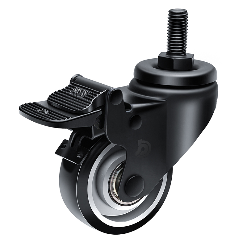 JARABO High-powered Light 2.5" 65kg Threaded Brake TPU Caster  J375425H-A3725-86A