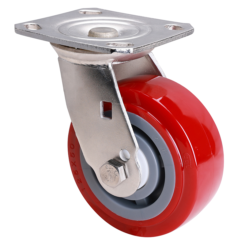 EDL Stainless Steel Heavy 5''380kg Plate Swivel TPU Caster S71715-S715-85