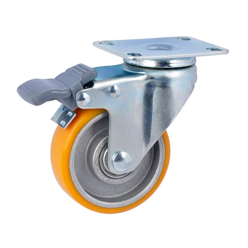 EDL Light 3'' 80kg Plate Brake TPU Caster 36123H-363-86A