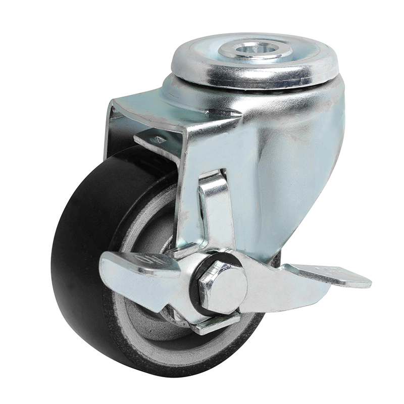 EDL Anti-electrostatic Medium 3" 150kg Bolt Hole Side Wheel Brake TPU Caster 50183C-A503-86A/C