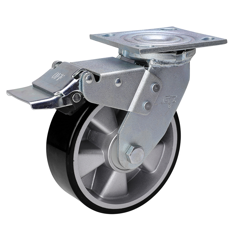 EDL Anti-electrostatic Heavy 6'' 460kg Plate Iron Dual Brake TPU Caster73126L-A736-86A