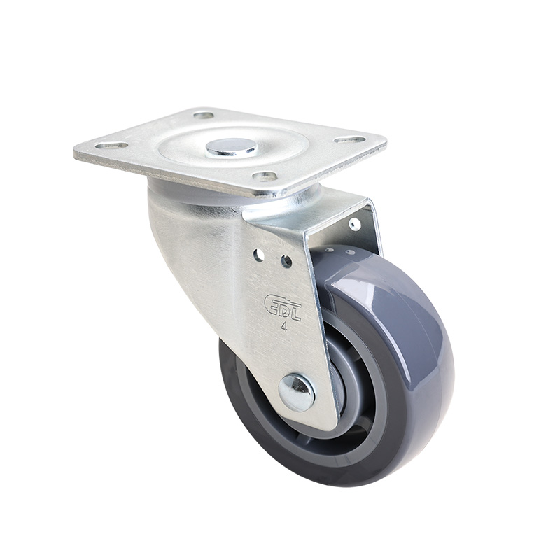 EDL Medium 4" 200kg Plate Swivel PU Caster 66114-664-76