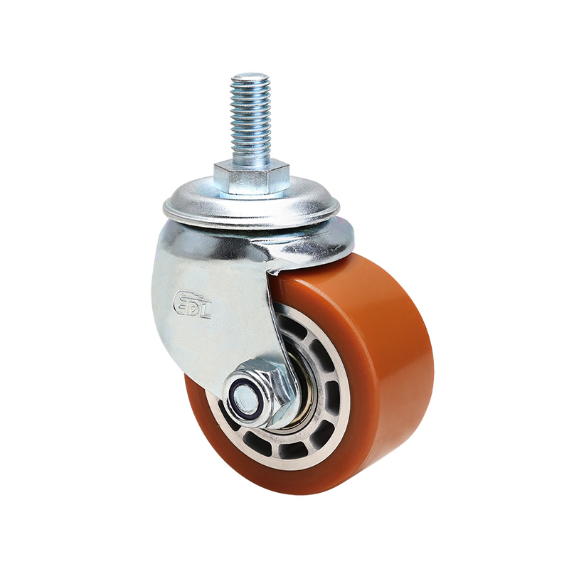 EDL Low Gravity 2.5"300kg Threaded Swivel TPU Machine Caster M411325-M4125-86A