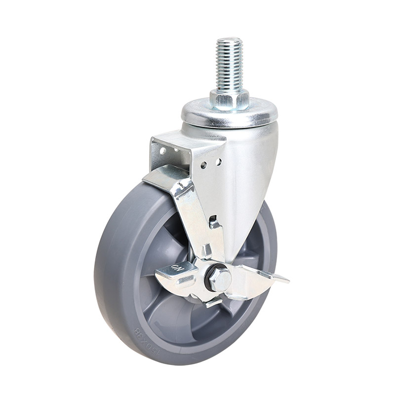 EDL Medium 6" 220kg Threaded Side Wheel Brake TPE Caster 66146C-666-56/C