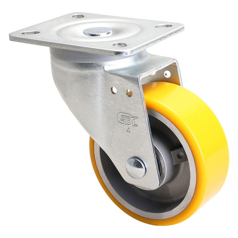 EDL Medium 4" 300kg Plate Swivel TPU Caster 66114-664-86A