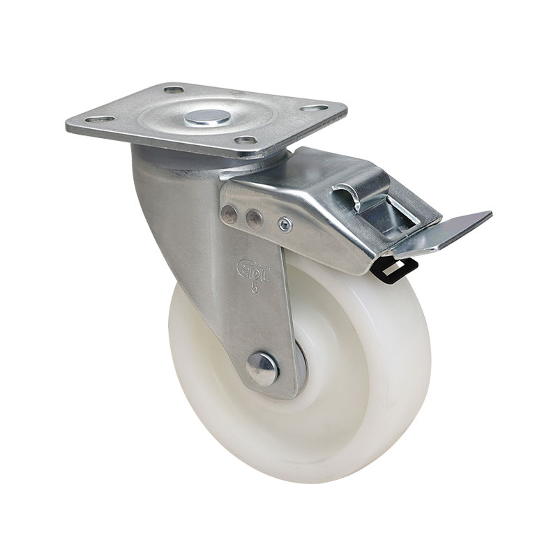 EDL Medium 5" 200kg Plate Iron Dual Brake PO Caster 66125L-665-06