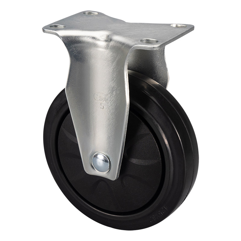 EDL Medium 5'' 130Kg Rigid Ethylene Rubber Caster 50105-575-37